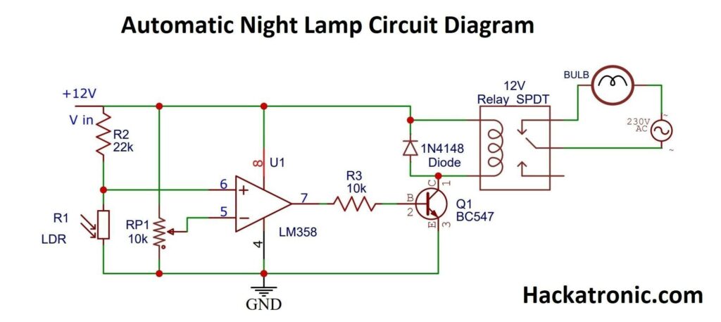 自动夜灯电路图使用lm358
