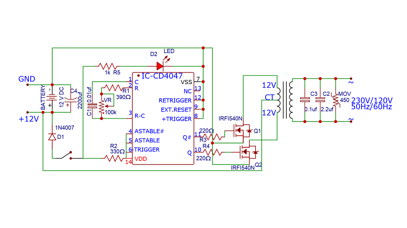 CD4047 Inverter, 100 watt Power, Also why its not good? » - 188bet平台app